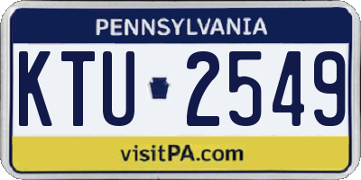 PA license plate KTU2549