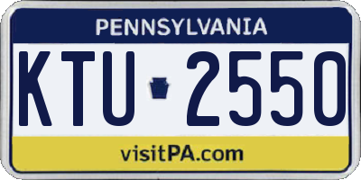 PA license plate KTU2550