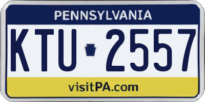 PA license plate KTU2557