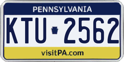 PA license plate KTU2562