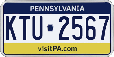 PA license plate KTU2567