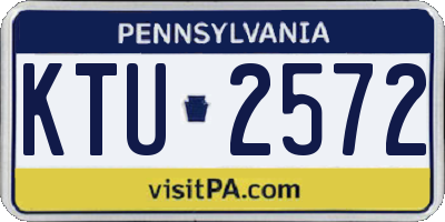 PA license plate KTU2572