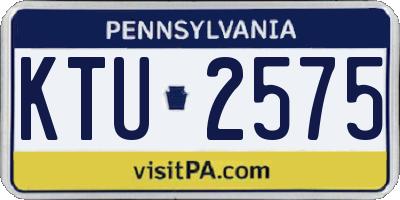 PA license plate KTU2575