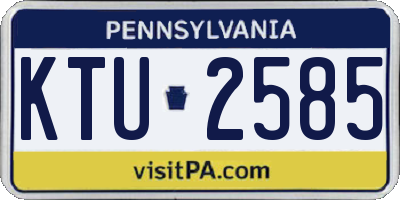 PA license plate KTU2585