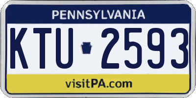PA license plate KTU2593