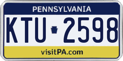 PA license plate KTU2598
