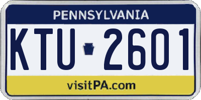 PA license plate KTU2601