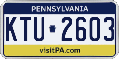 PA license plate KTU2603