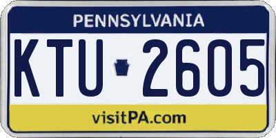 PA license plate KTU2605
