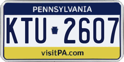 PA license plate KTU2607