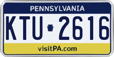 PA license plate KTU2616