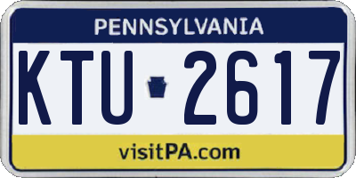 PA license plate KTU2617