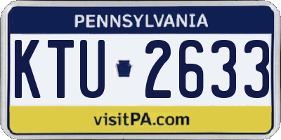 PA license plate KTU2633