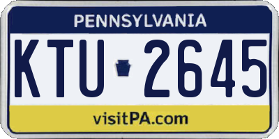 PA license plate KTU2645