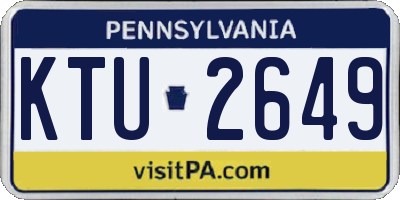 PA license plate KTU2649