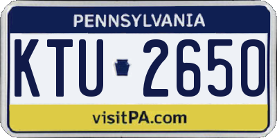 PA license plate KTU2650