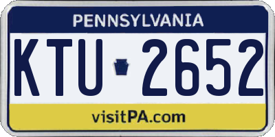PA license plate KTU2652
