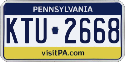 PA license plate KTU2668