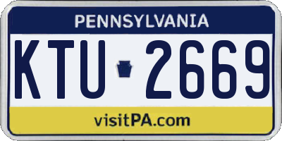 PA license plate KTU2669