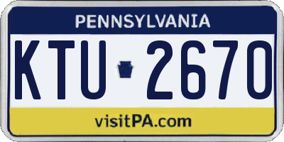 PA license plate KTU2670