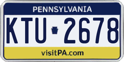 PA license plate KTU2678