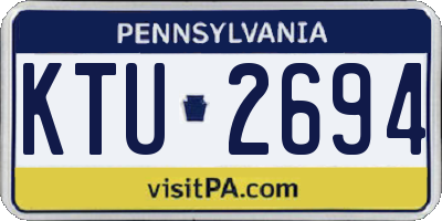 PA license plate KTU2694
