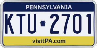 PA license plate KTU2701