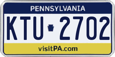 PA license plate KTU2702