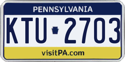 PA license plate KTU2703