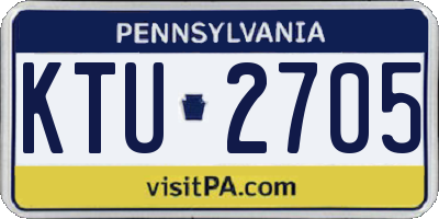 PA license plate KTU2705