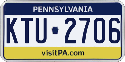 PA license plate KTU2706
