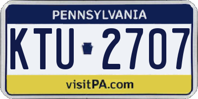 PA license plate KTU2707