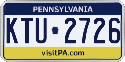 PA license plate KTU2726
