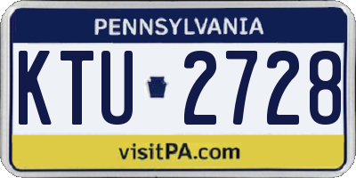 PA license plate KTU2728