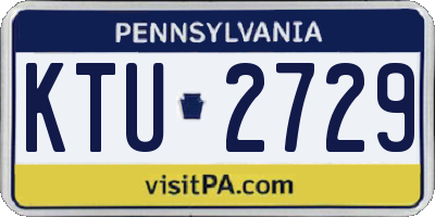 PA license plate KTU2729