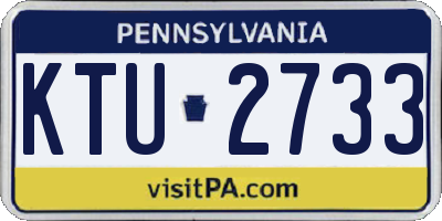 PA license plate KTU2733