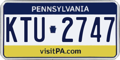 PA license plate KTU2747
