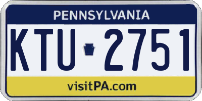 PA license plate KTU2751
