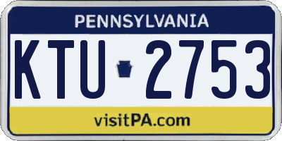 PA license plate KTU2753