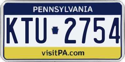 PA license plate KTU2754
