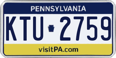 PA license plate KTU2759
