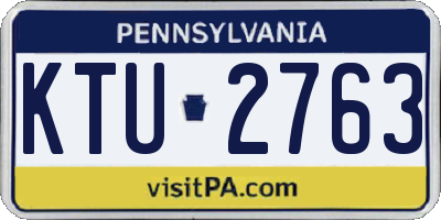 PA license plate KTU2763