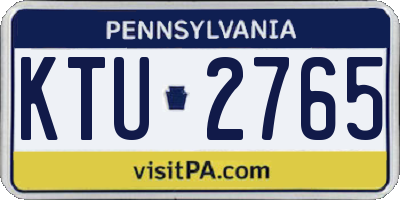 PA license plate KTU2765