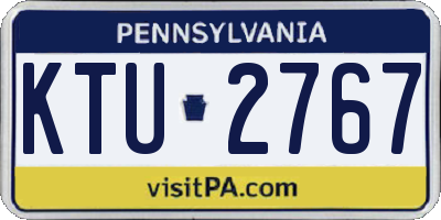 PA license plate KTU2767