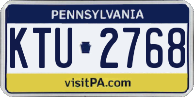 PA license plate KTU2768