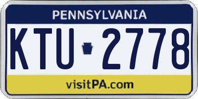 PA license plate KTU2778