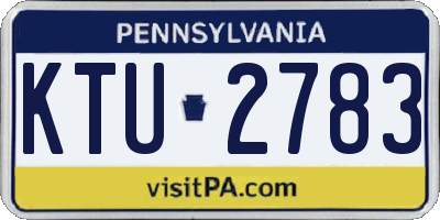 PA license plate KTU2783