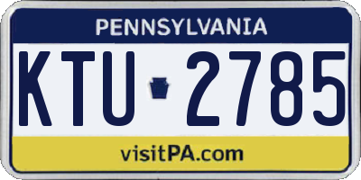 PA license plate KTU2785