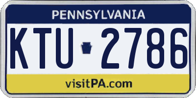 PA license plate KTU2786