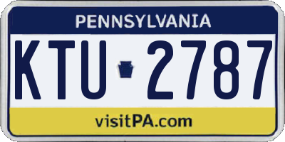 PA license plate KTU2787